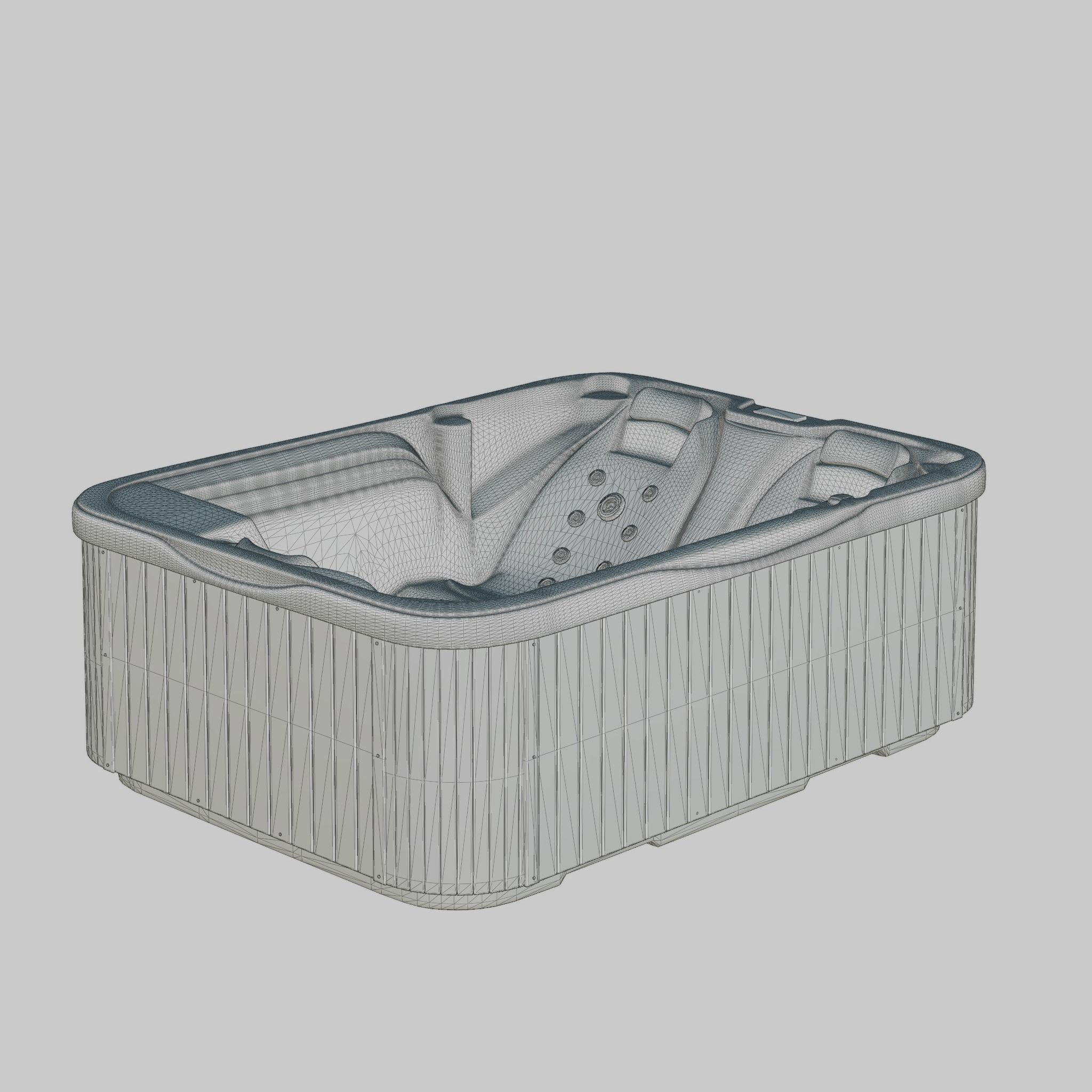 3D model of Hot Tub Jacuzzi MSPA Hvaler Low-poly 3D model_4