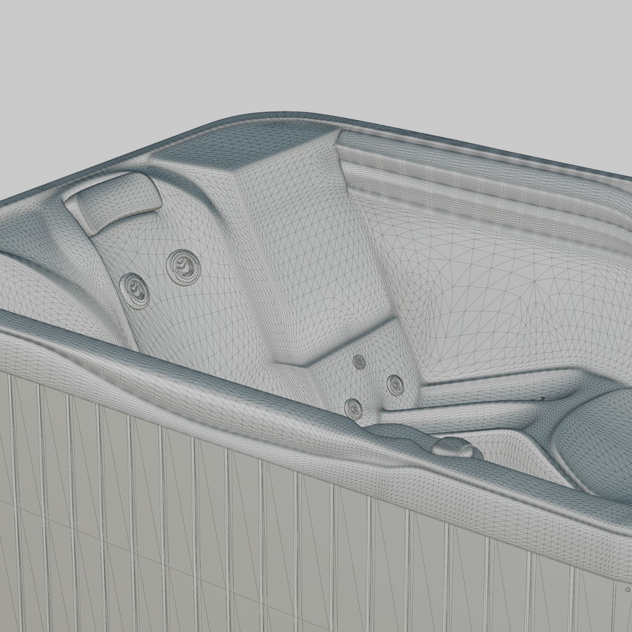 3D model of Hot Tub Jacuzzi MSPA Hvaler Low-poly 3D model_7