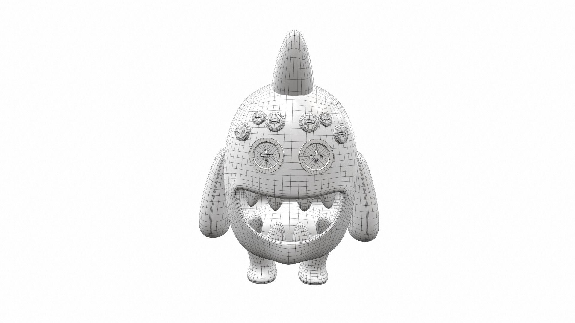 Plush toy monster 01 3D model_6