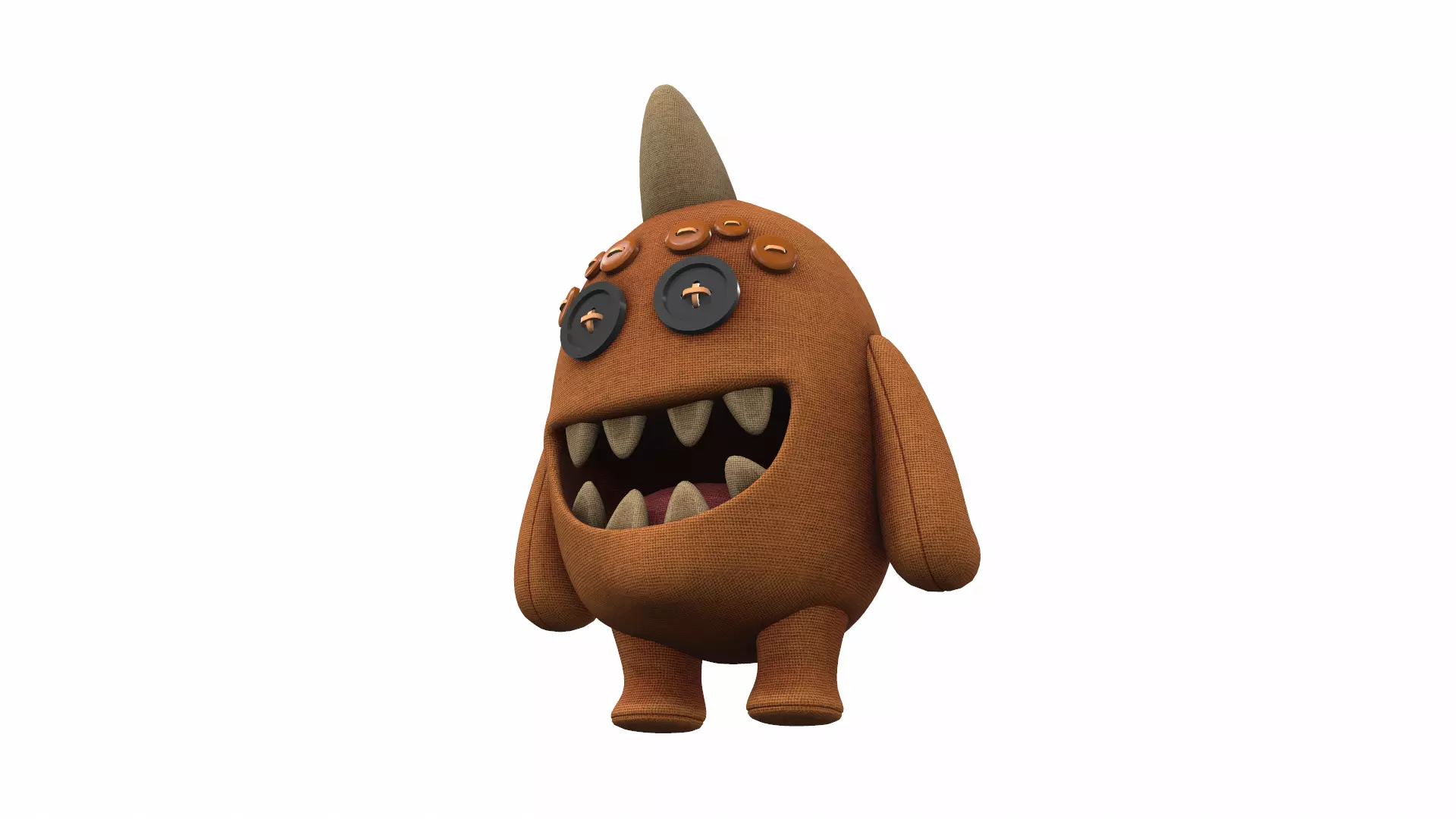 Plush toy monster 01 3D model_0