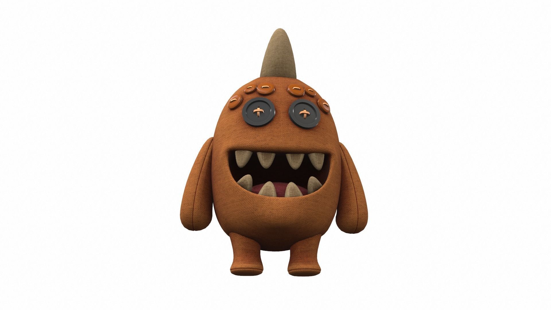 Plush toy monster 01 3D model_1