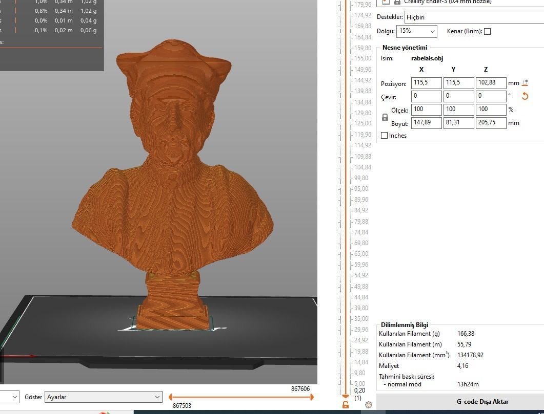 Francois Rabelais 3D print model_2
