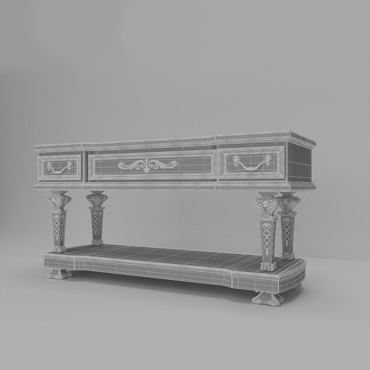 Classic Console 3D model_2