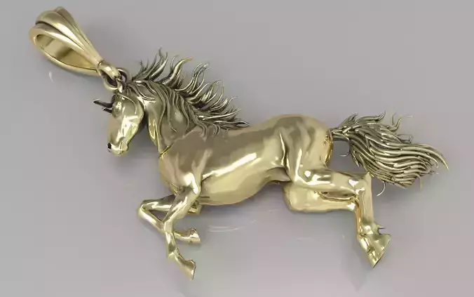 Horse pendant jewelry Gold necklace 