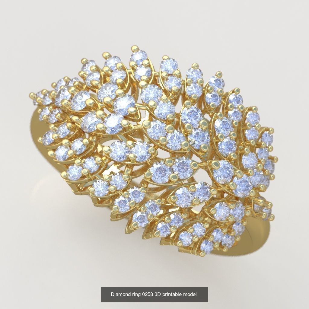 Ring Bracelet Earring and Pendant Set 3D printable model 0015 3D Model Collection_7