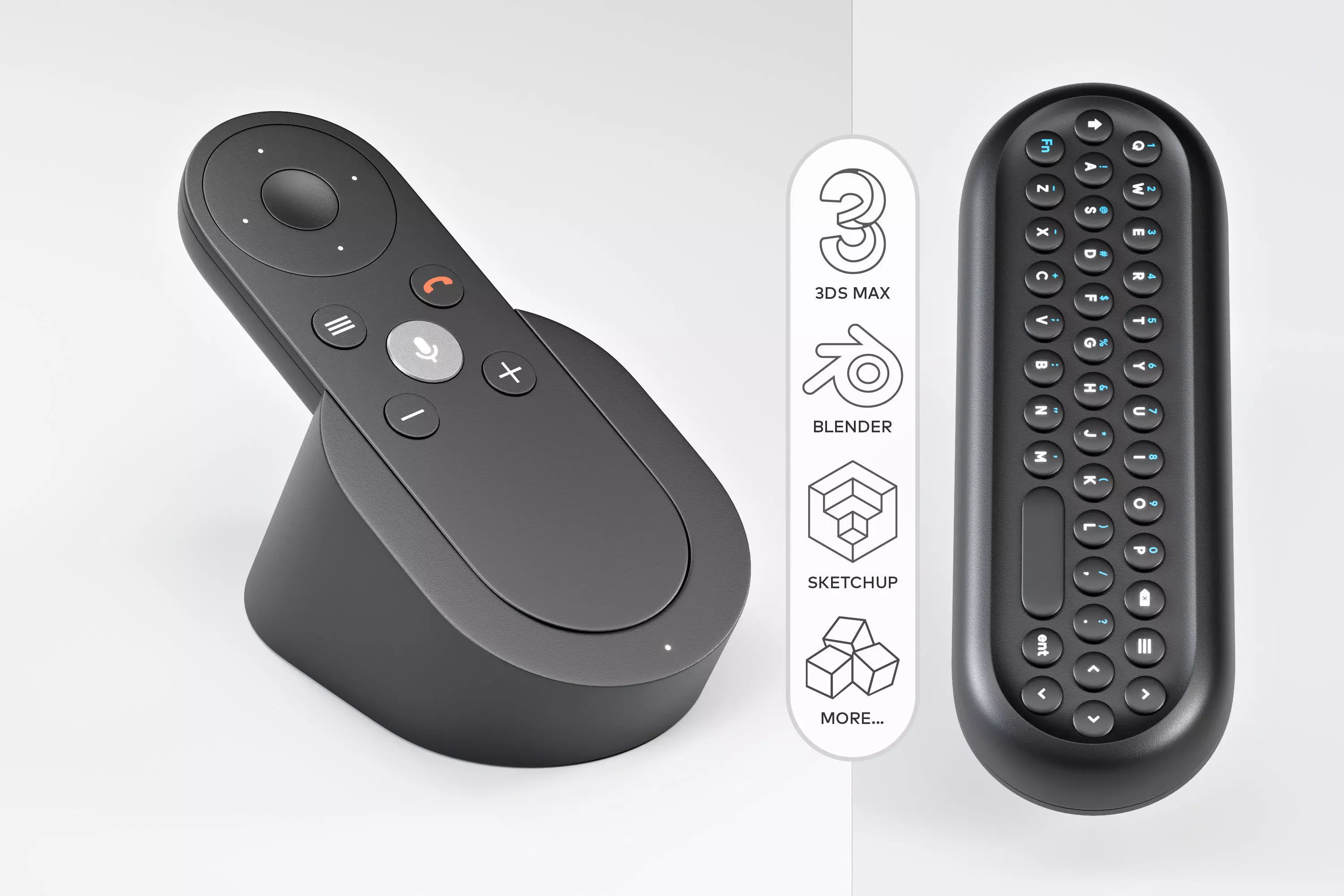 Google Meet Series One Remote Control 3D model_0