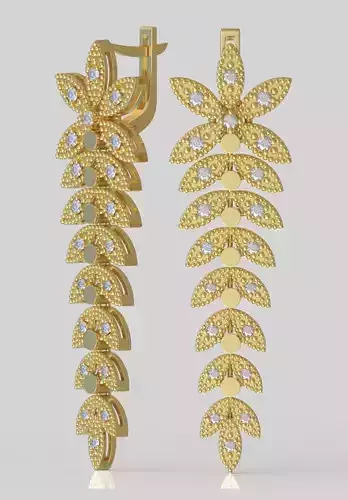 Earring 3D model 3D printable model 0186-8- 3D print model