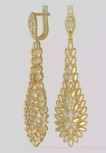 Earring 3D model 3D printable model 0187-15 3D print model