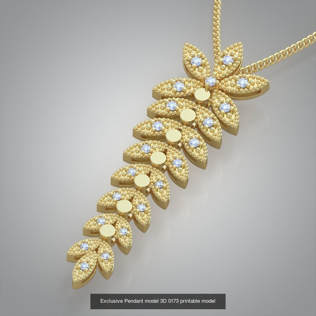 Ring Bracelet Earring and Pendant Set 3D printable model 0016 3D Model Collection_9