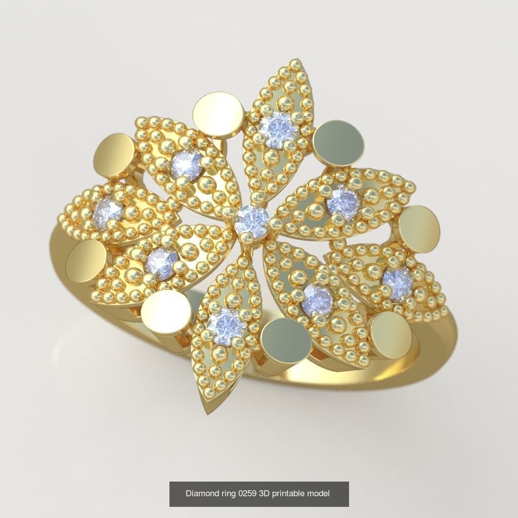 Ring Bracelet Earring and Pendant Set 3D printable model 0016 3D Model Collection_7