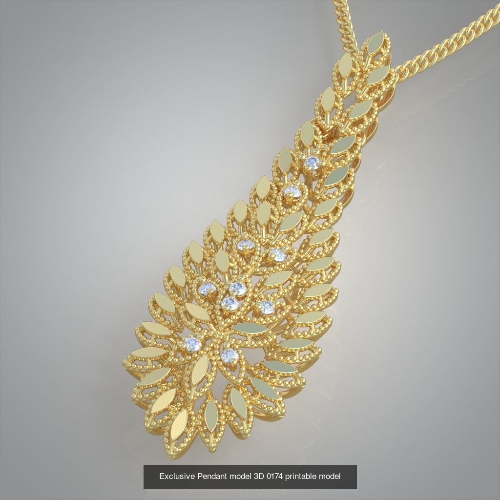 Ring Bracelet Earring and Pendant Set 3D printable model 0017 3D Model Collection_8