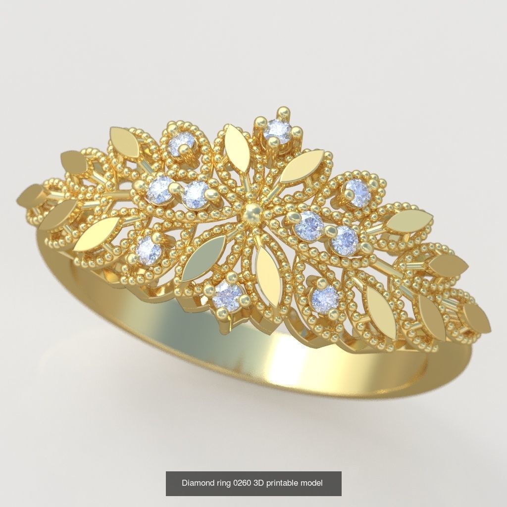 Ring Bracelet Earring and Pendant Set 3D printable model 0017 3D Model Collection_7