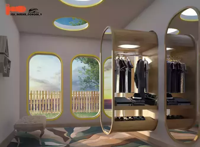 interior dressing room with all 3d models 3D model