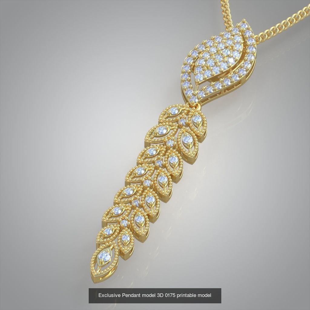 Ring Bracelet Earring and Pendant Set 3D printable model 0018 3D Model Collection_9