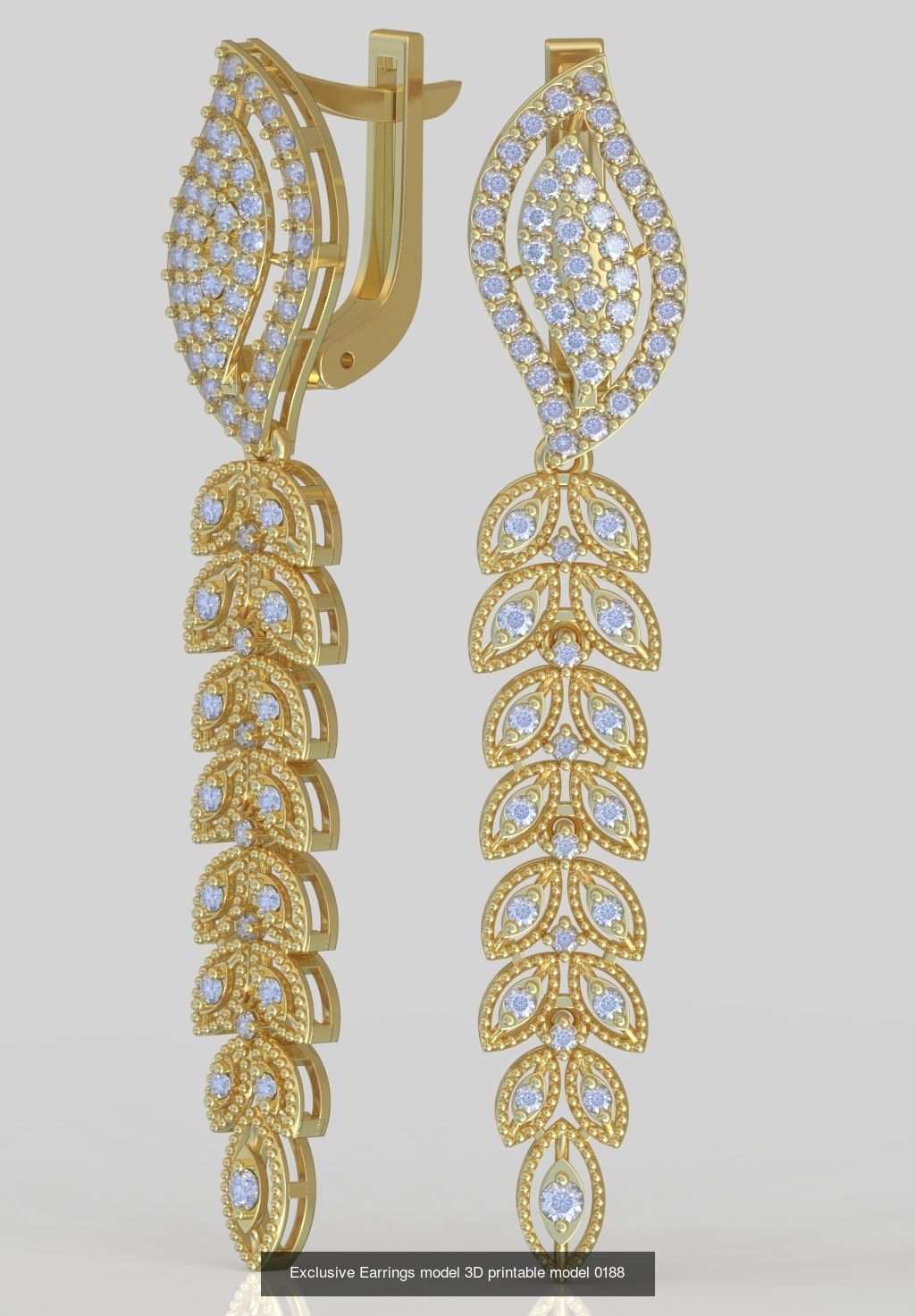 Ring Bracelet Earring and Pendant Set 3D printable model 0018 3D Model Collection_10