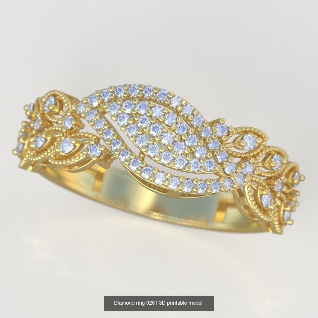 Ring Bracelet Earring and Pendant Set 3D printable model 0018 3D Model Collection_8