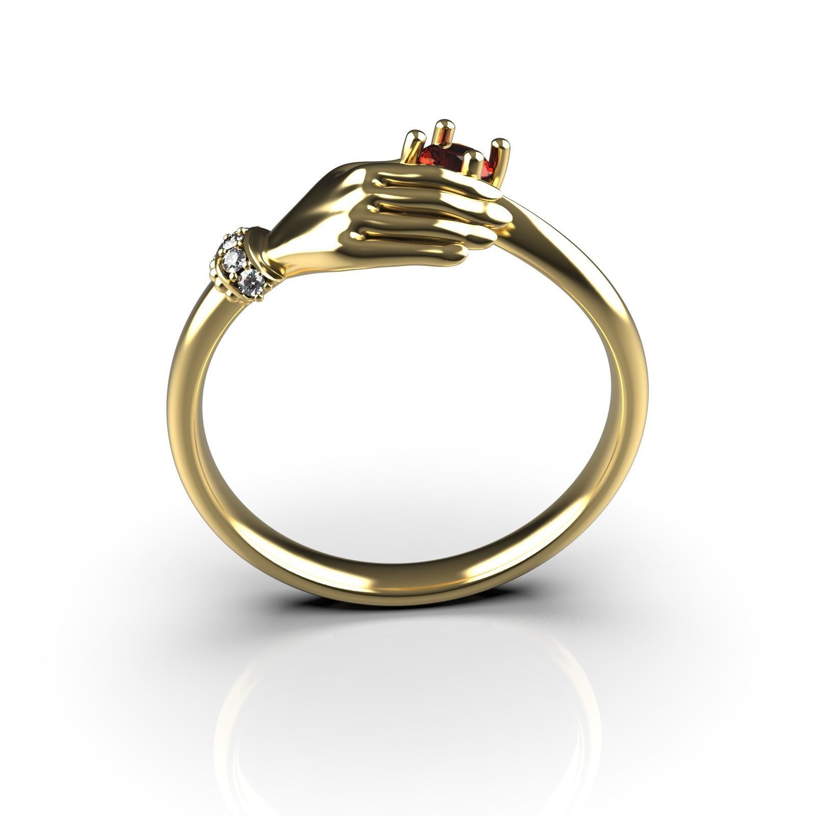 Palm Hand Ring 4 3D print model_2