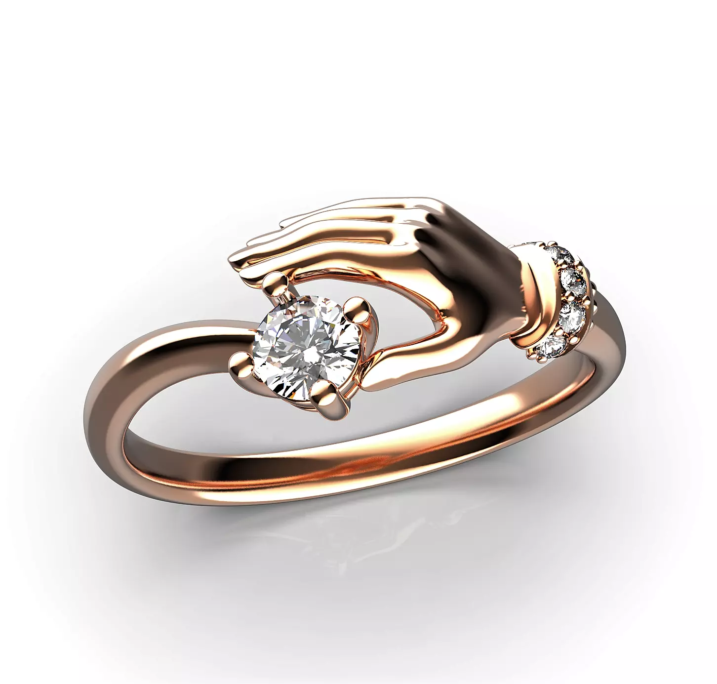 Palm Hand Ring 4 3D print model_0