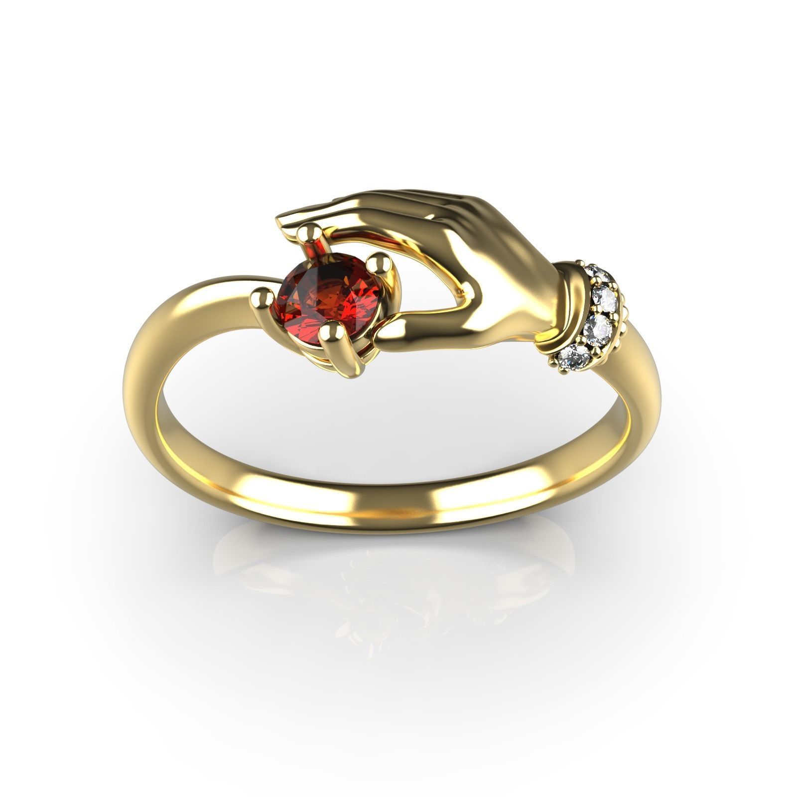 Palm Hand Ring 4 3D print model_4