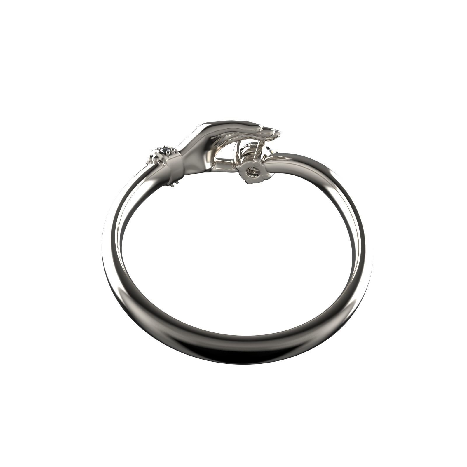 Palm Hand Ring 4 3D print model_6