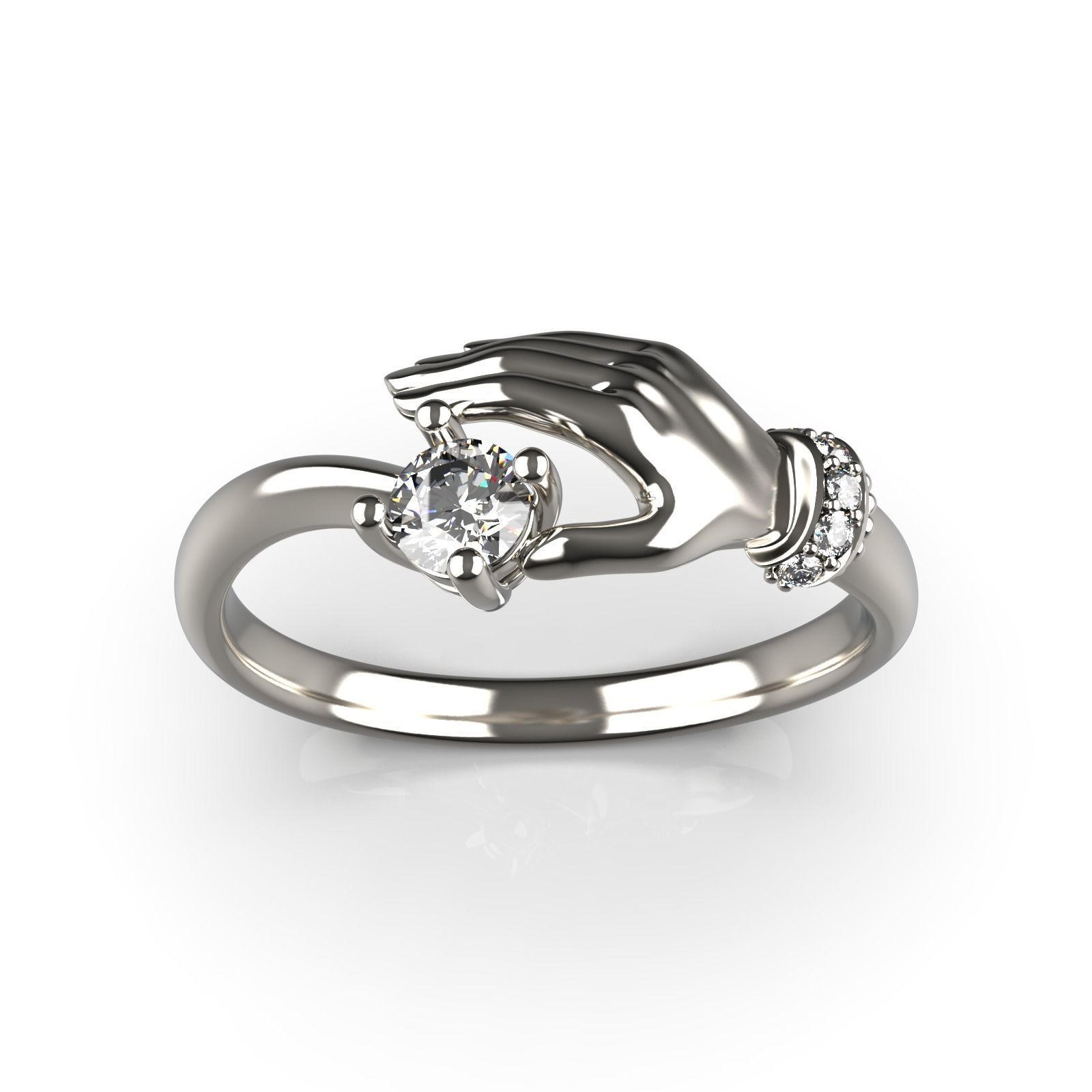 Palm Hand Ring 4 3D print model_1