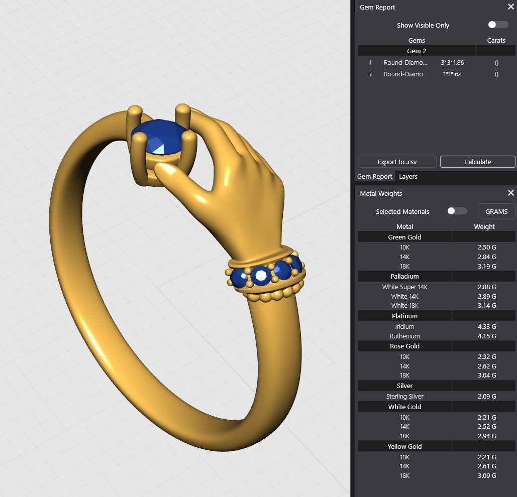 Palm Hand Ring 4 3D print model_8