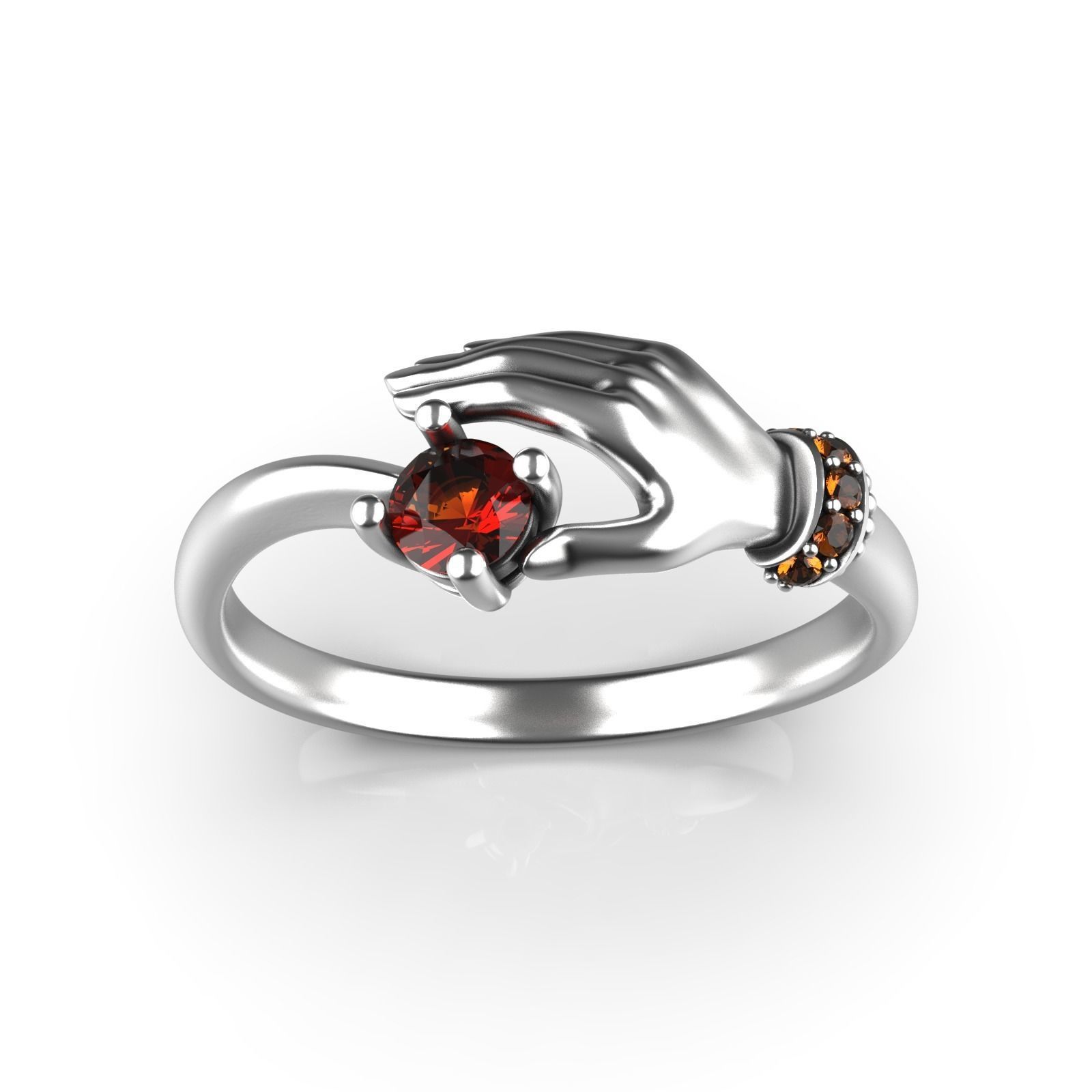 Palm Hand Ring 4 3D print model_5