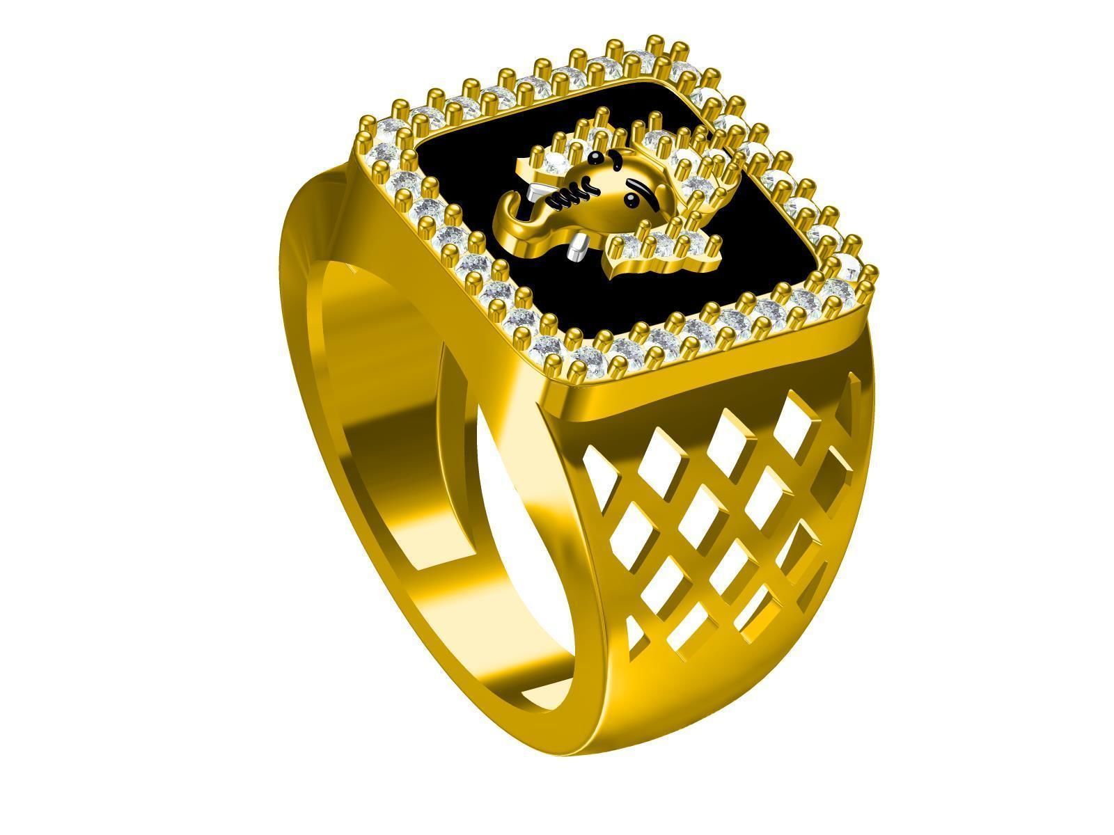 Ganesha man Ring 3D print model_1