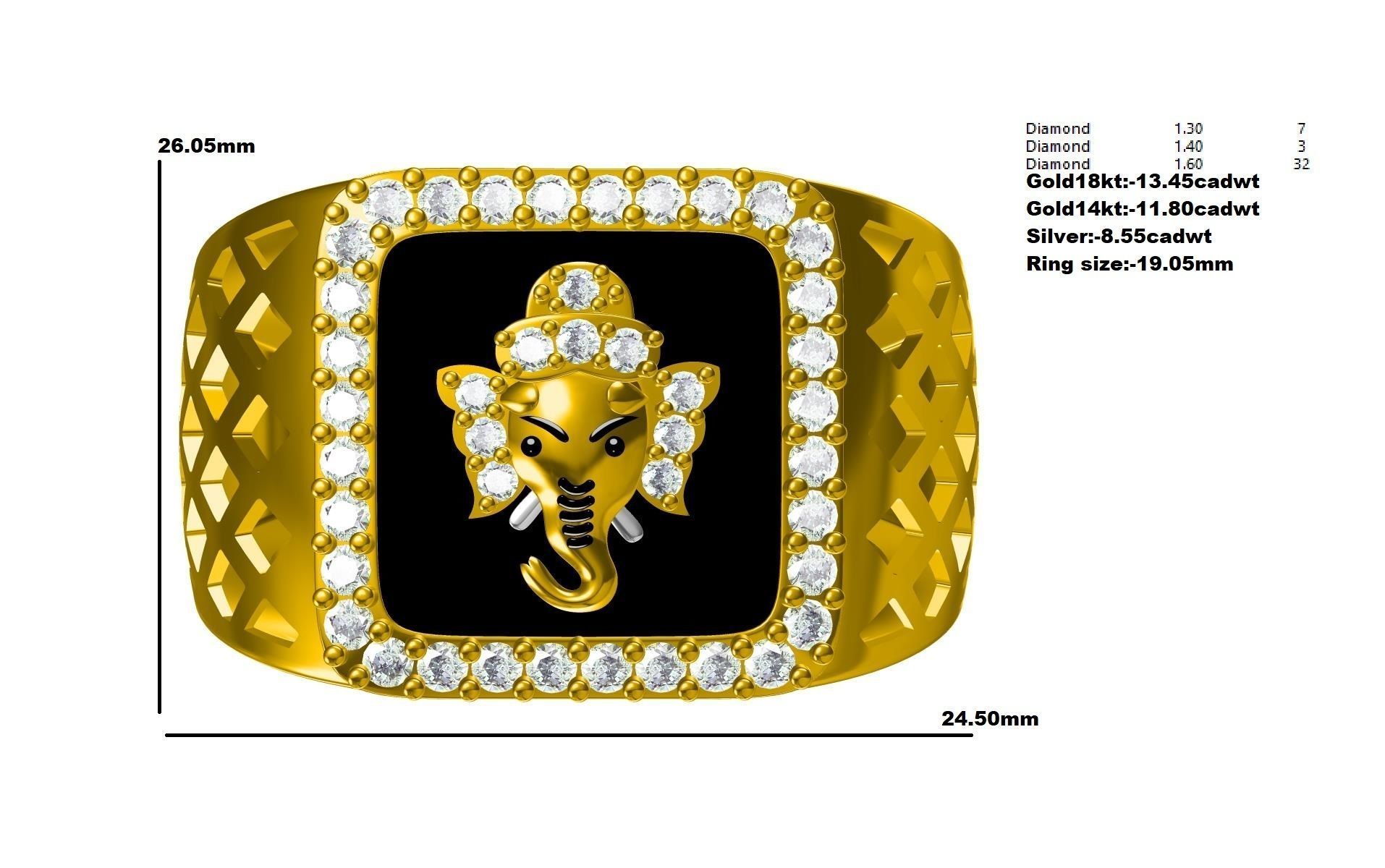 Ganesha man Ring 3D print model_8