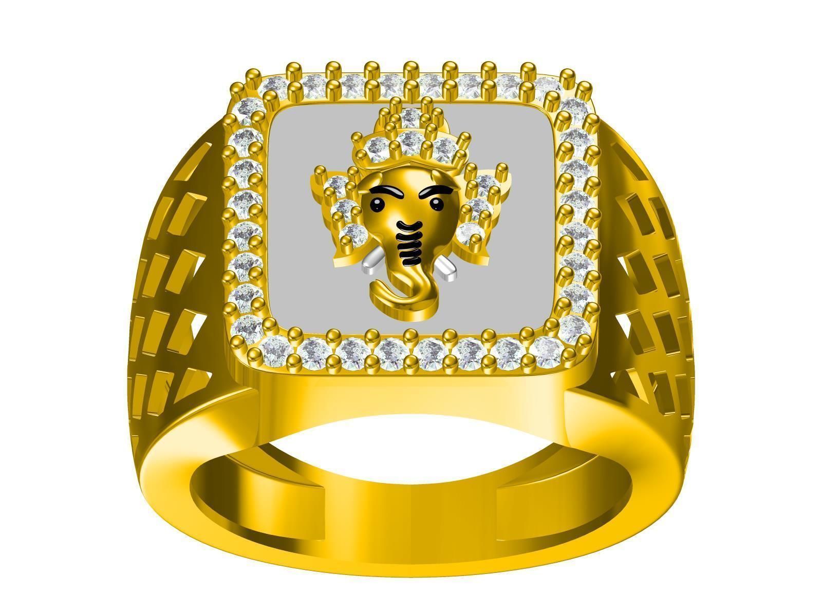 Ganesha man Ring 3D print model_4