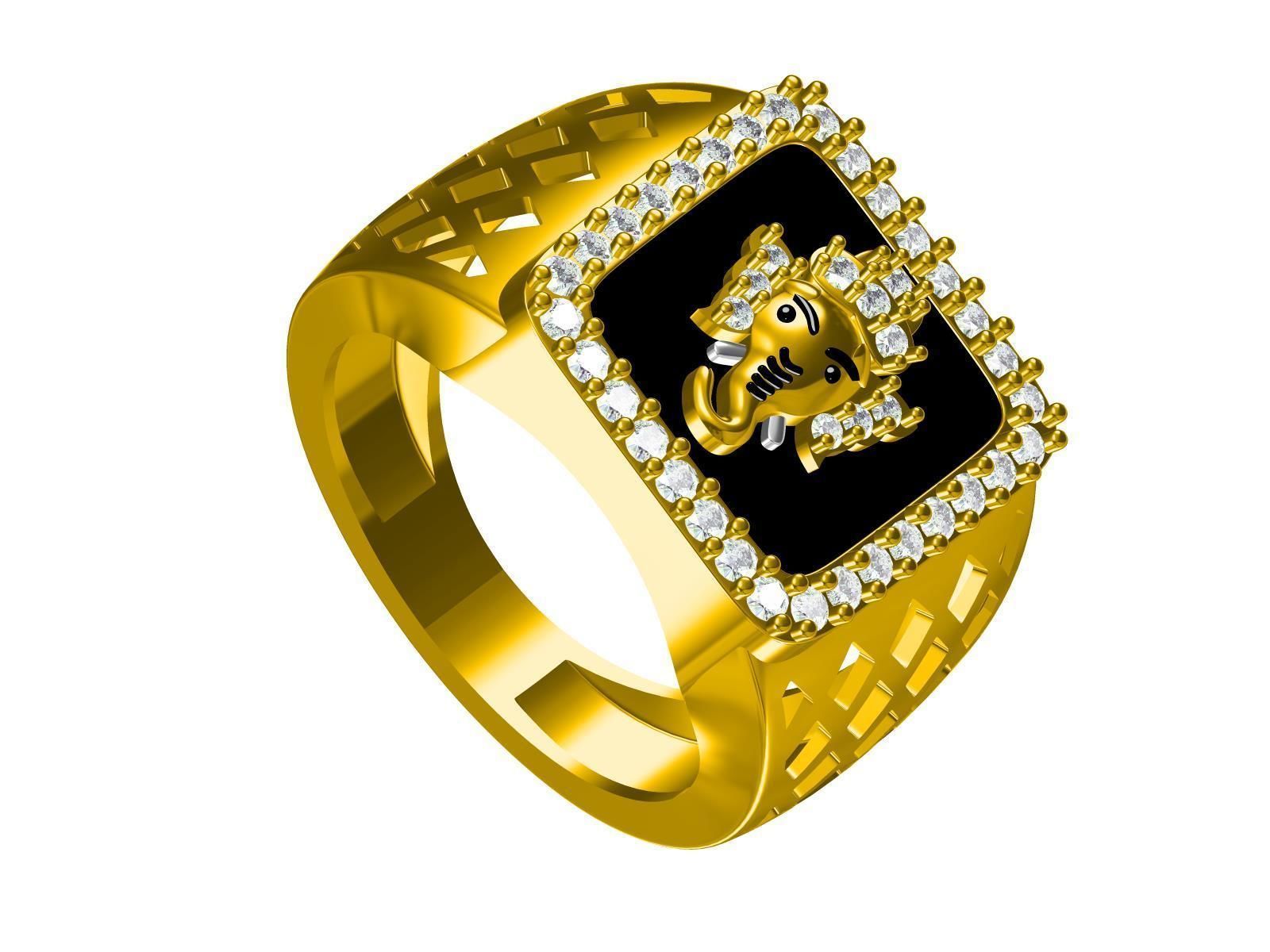 Ganesha man Ring 3D print model_3