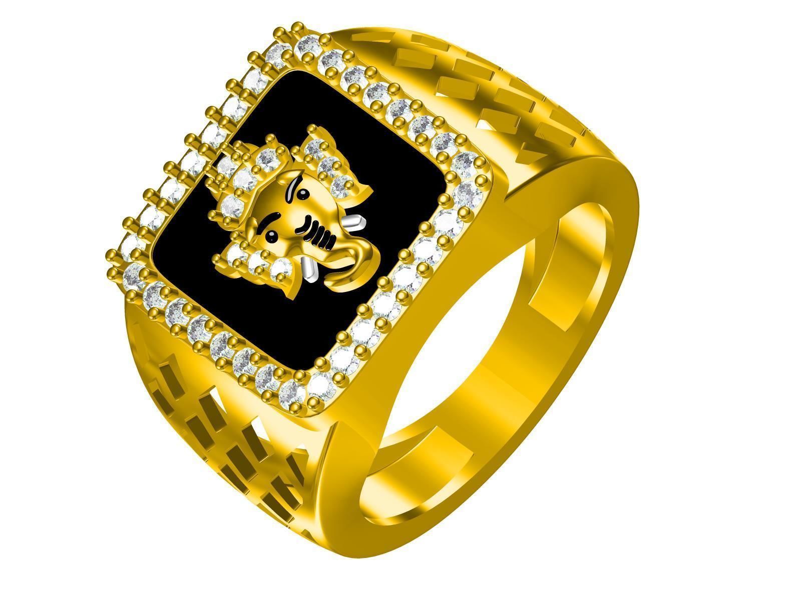 Ganesha man Ring 3D print model_2
