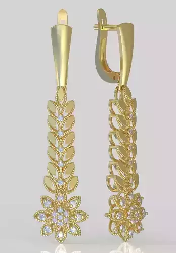 Earring 3D model 3D printable model 0189-14 3D print model