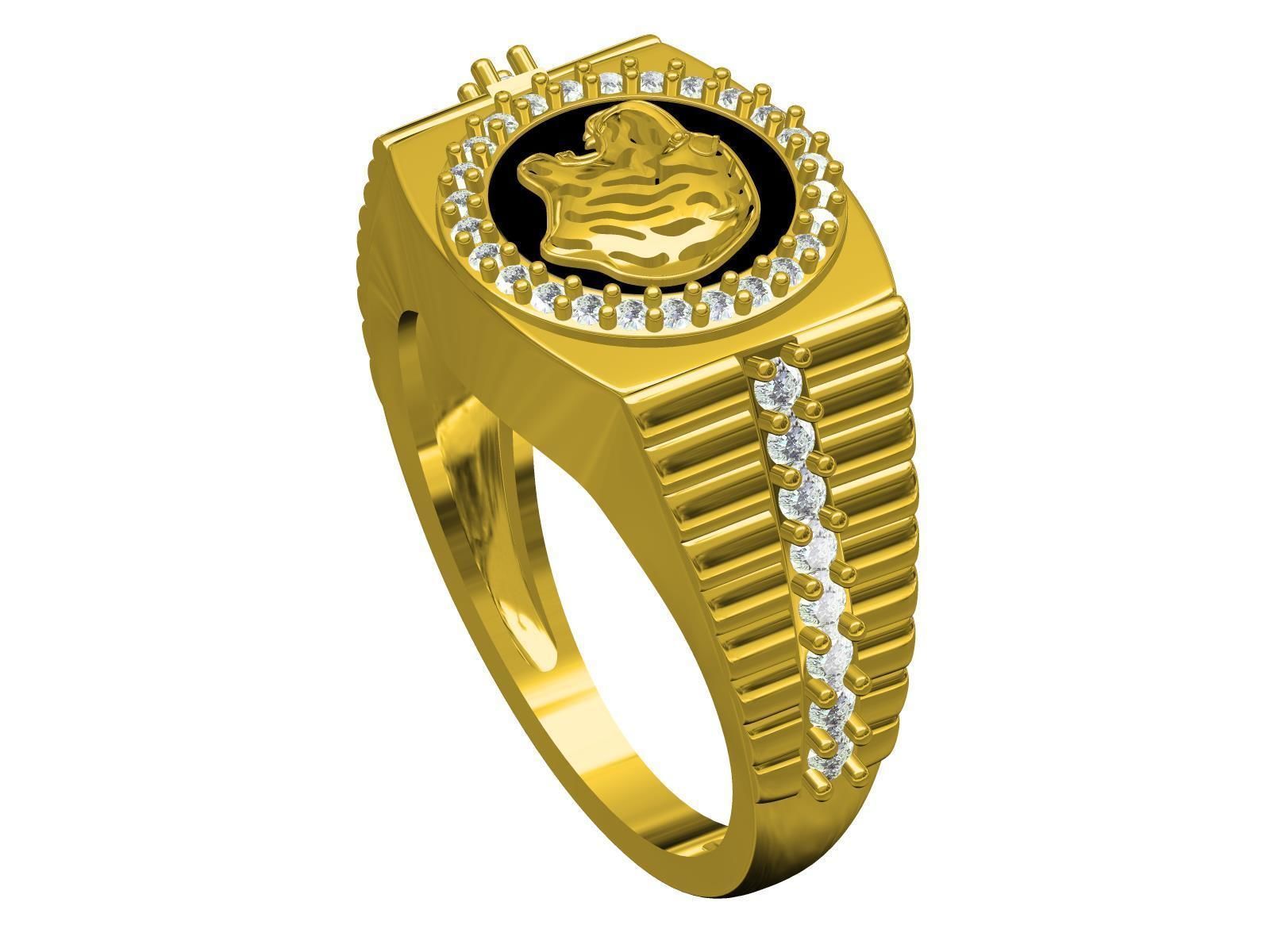 Lion man Ring 3D print model_3