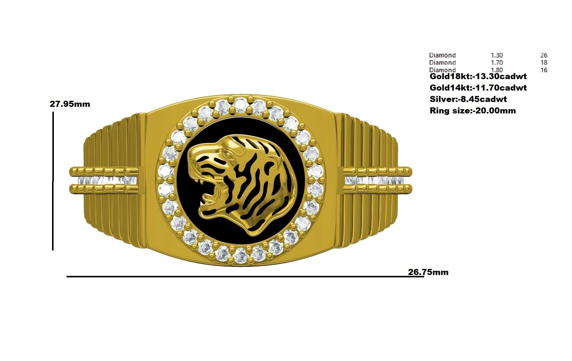 Lion man Ring 3D print model_7