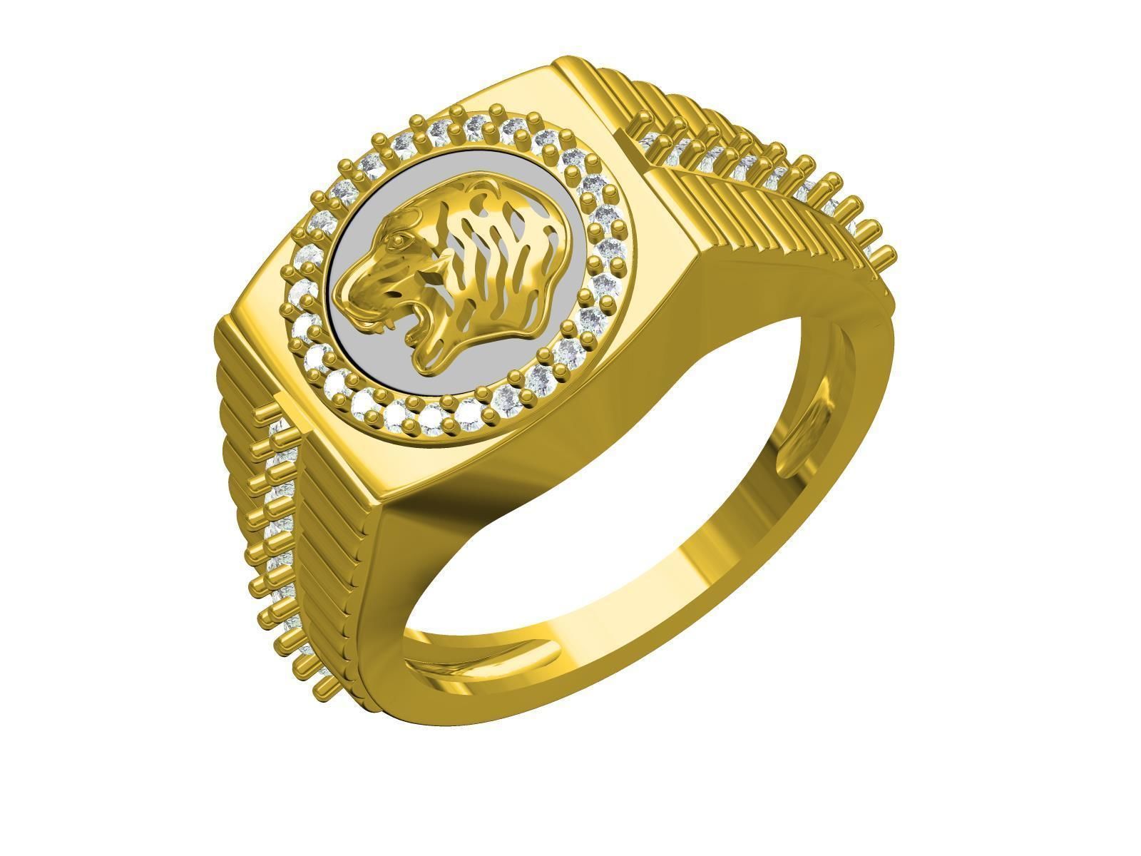 Lion man Ring 3D print model_2