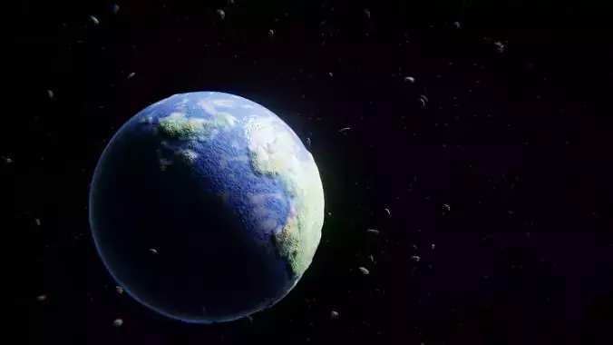 Procedural Geometry Node Earth 3D model