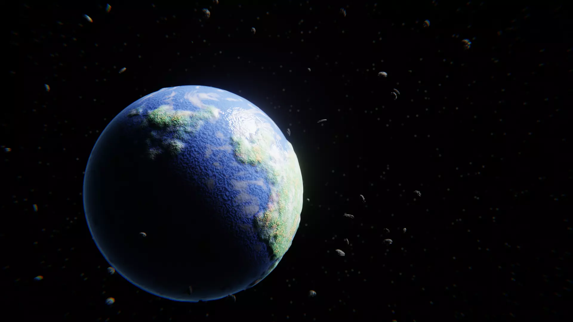 Procedural Geometry Node Earth 3D model_0