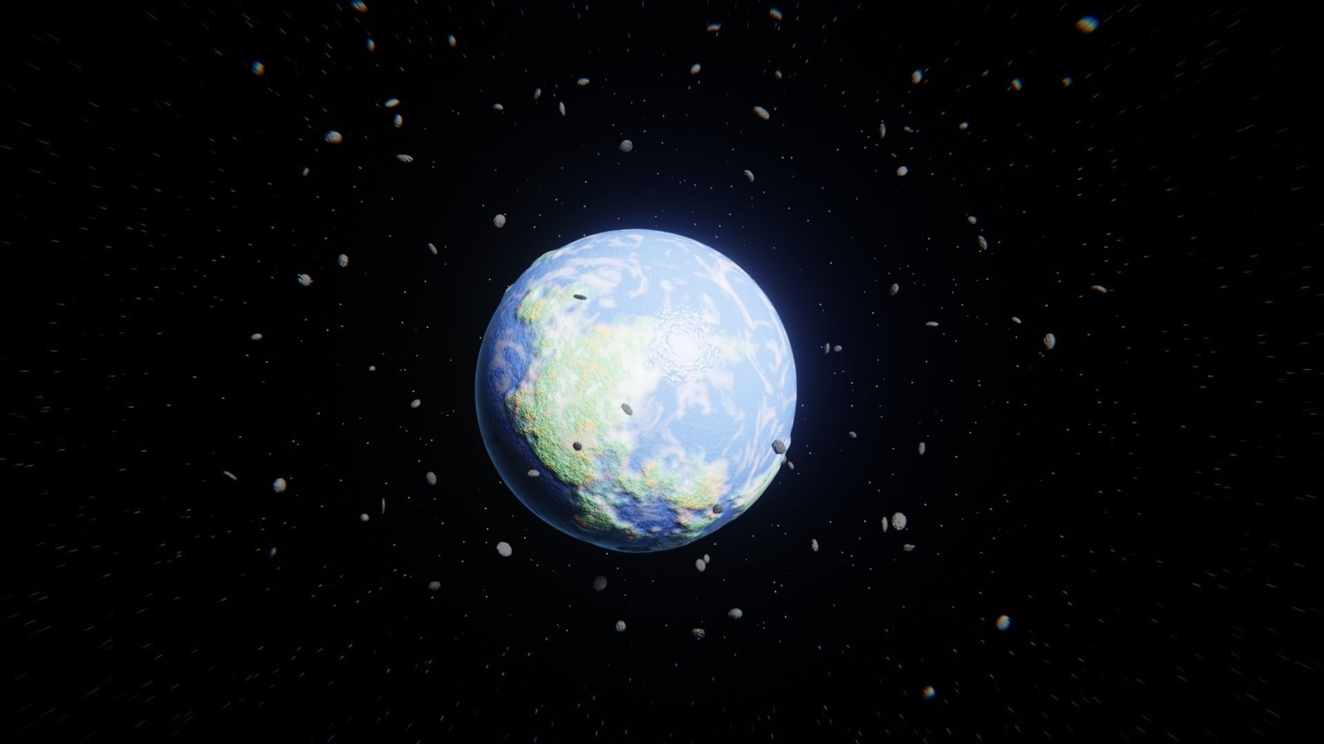 Procedural Geometry Node Earth 3D model_1