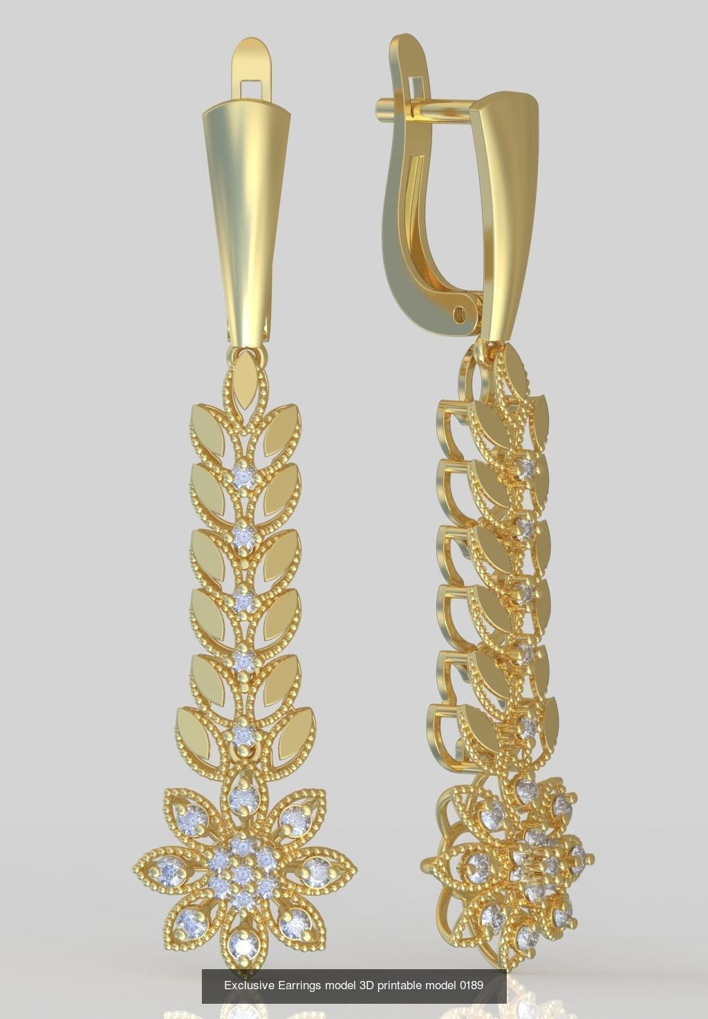 Ring Bracelet Earring and Pendant Set 3D printable model 0019 3D Model Collection_10