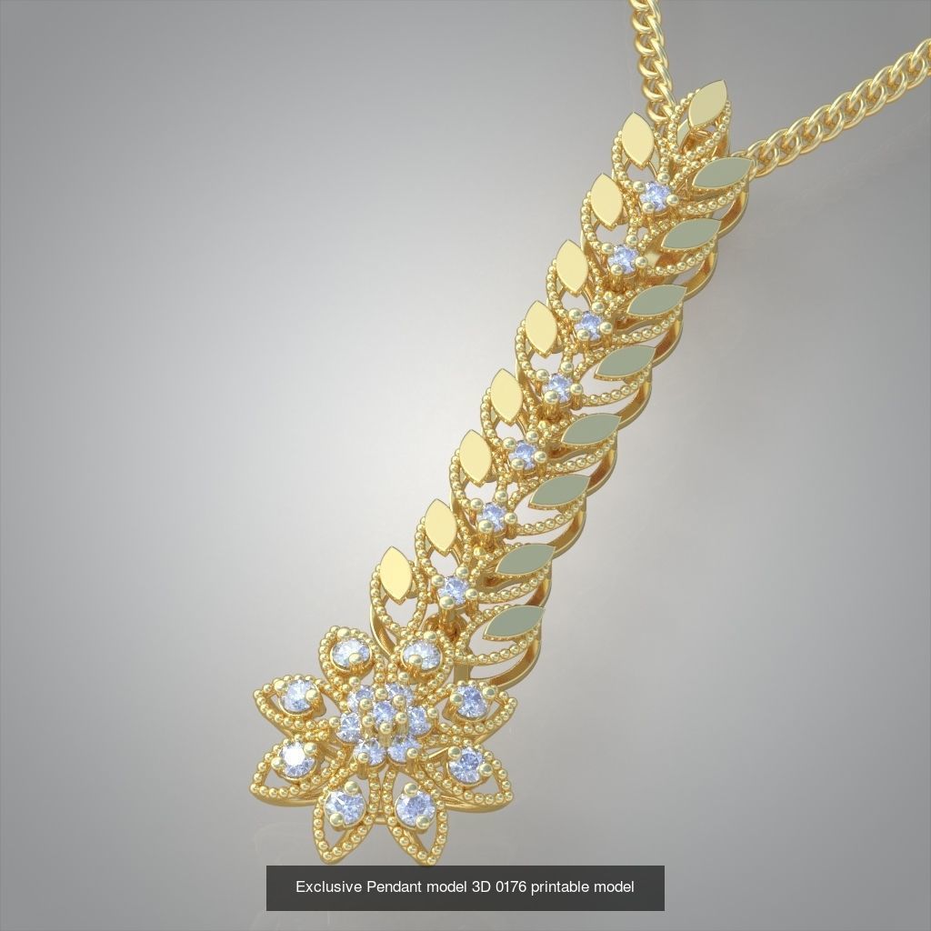 Ring Bracelet Earring and Pendant Set 3D printable model 0019 3D Model Collection_9