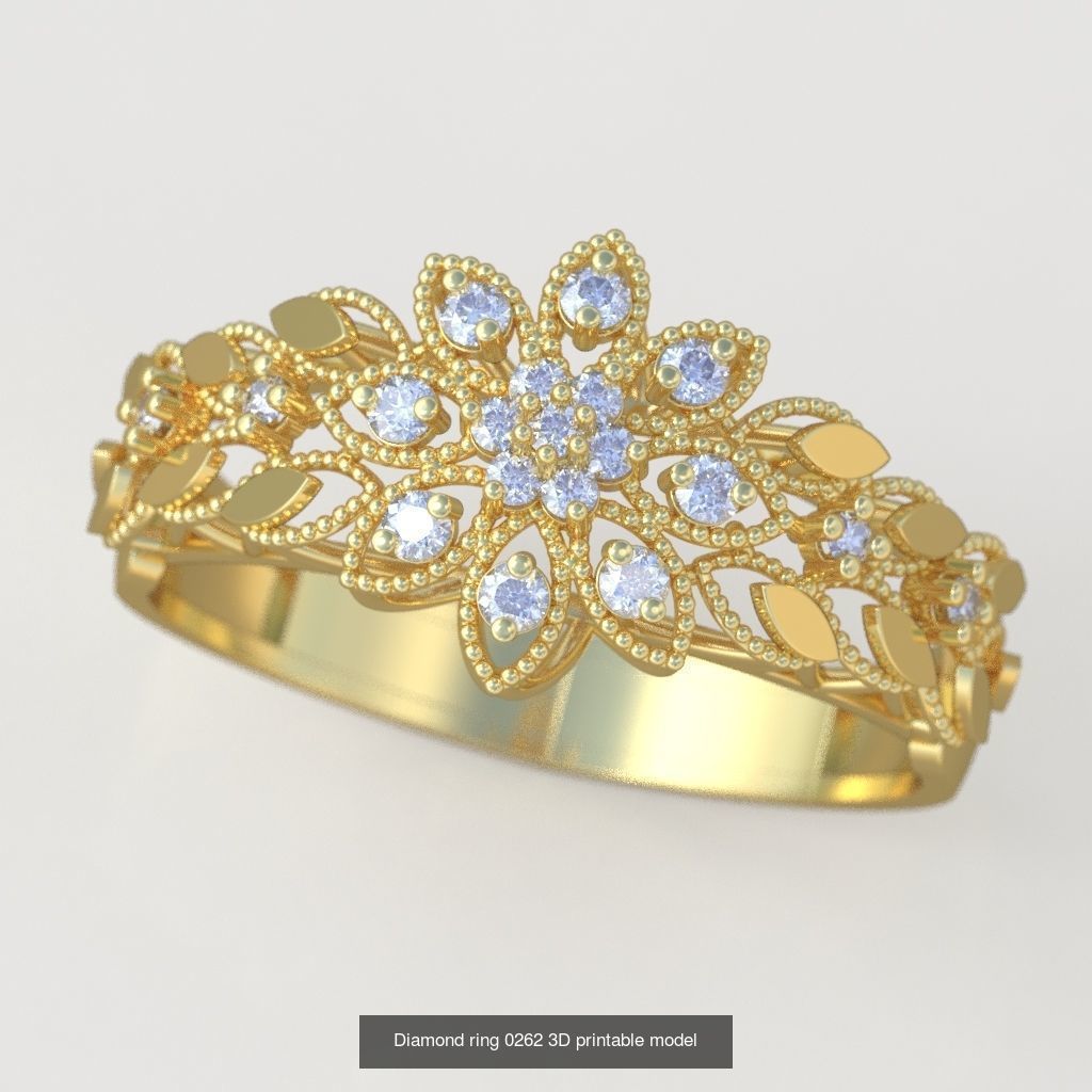 Ring Bracelet Earring and Pendant Set 3D printable model 0019 3D Model Collection_8