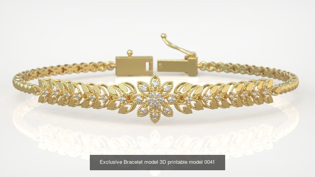 Ring Bracelet Earring and Pendant Set 3D printable model 0019 3D Model Collection_7