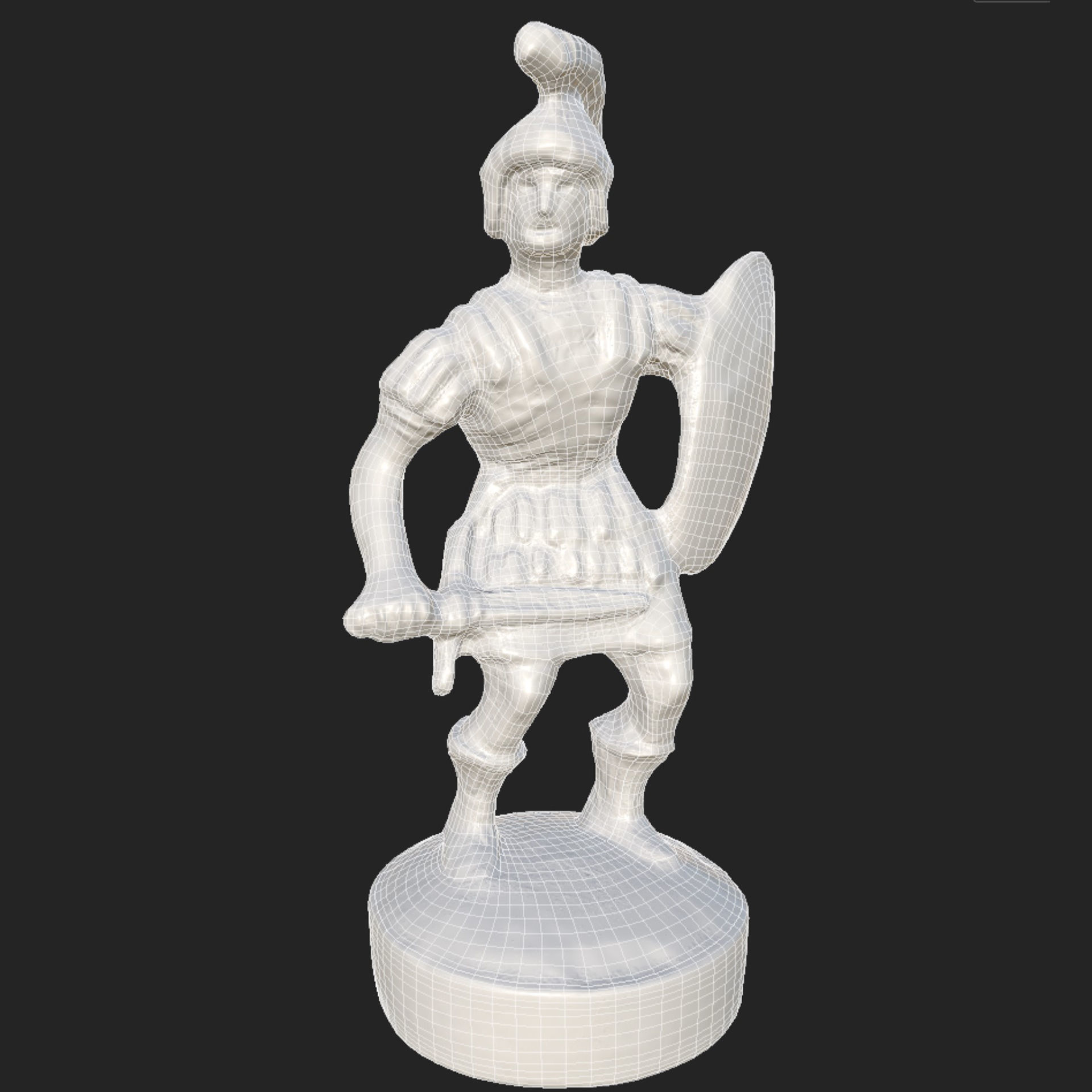 Figure of a Pawn Low-poly 3D model_5