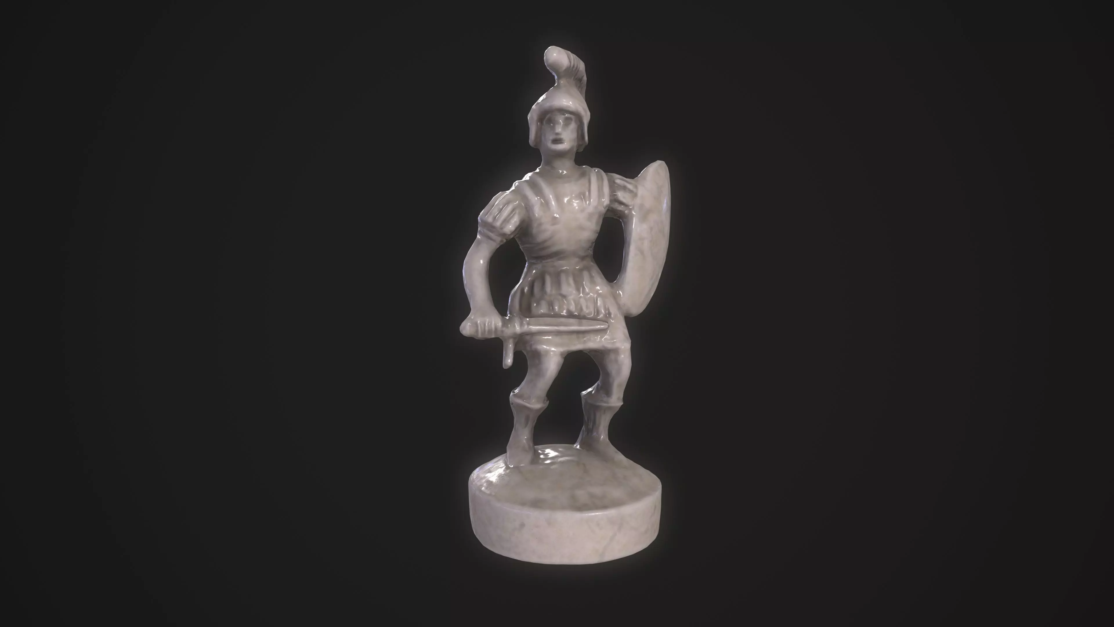Figure of a Pawn Low-poly 3D model_0