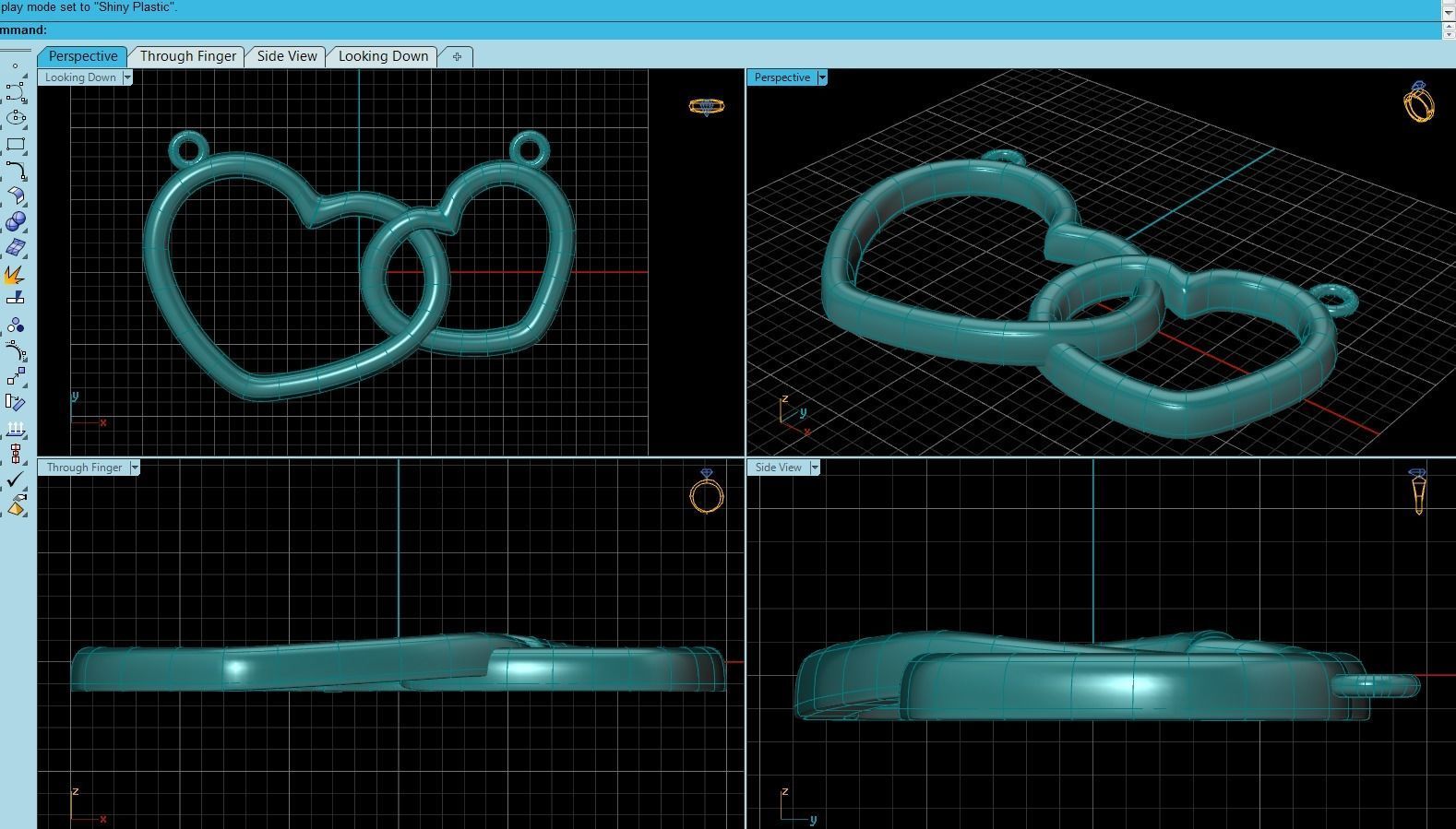 Pendant Heart  Style 11 3D print model_7