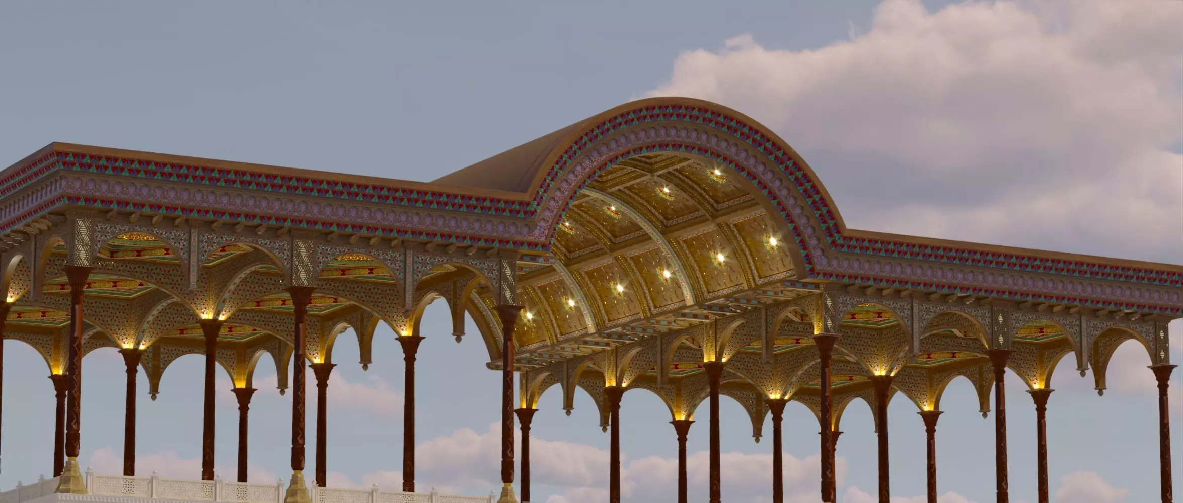 Traditional Central Asia Terass 3D model_0