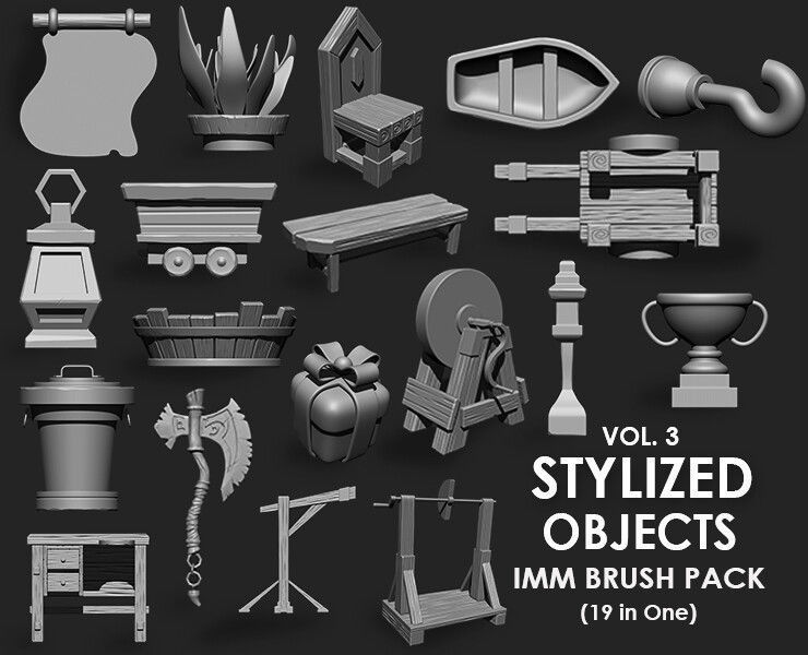Stylized Environment Megapack Imm Brushes 373 All in One 3D model_7