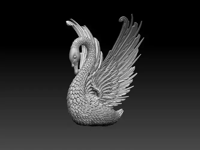 swan sculpture 3D print model