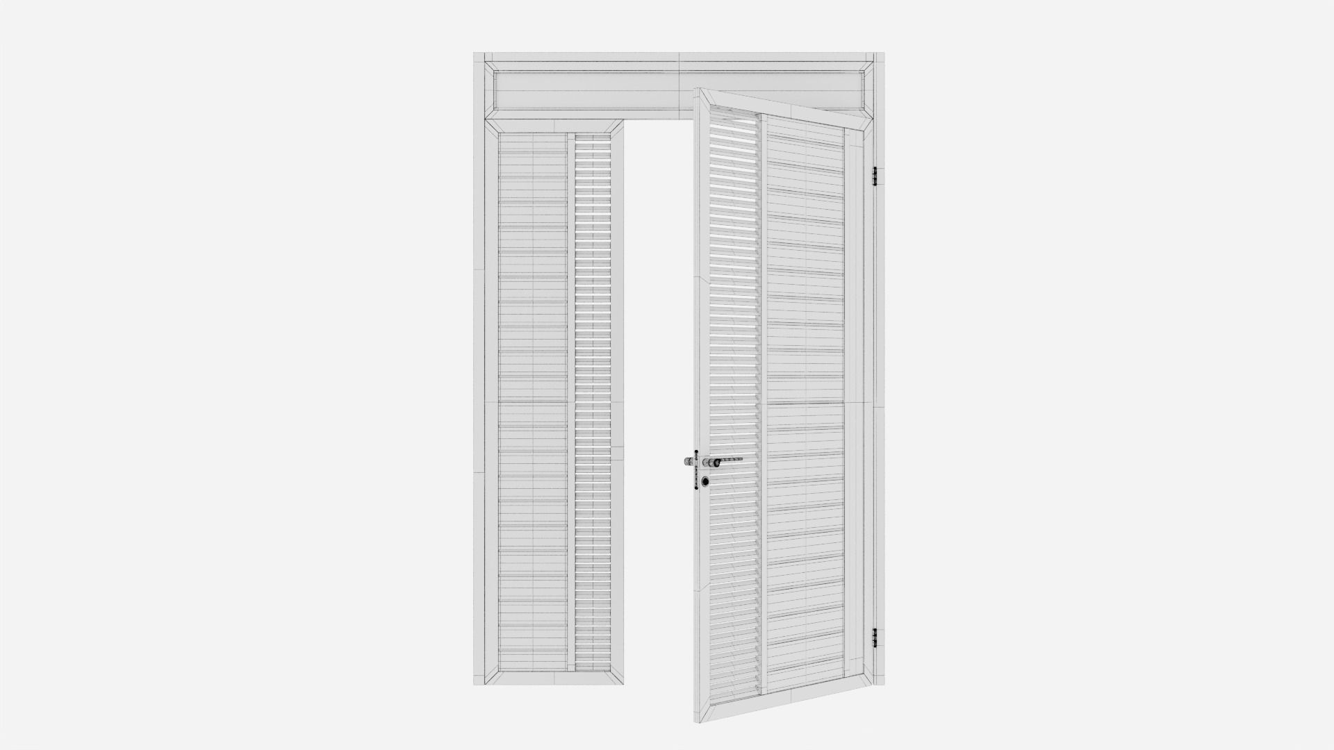 Aluminium door 76 3D model_6